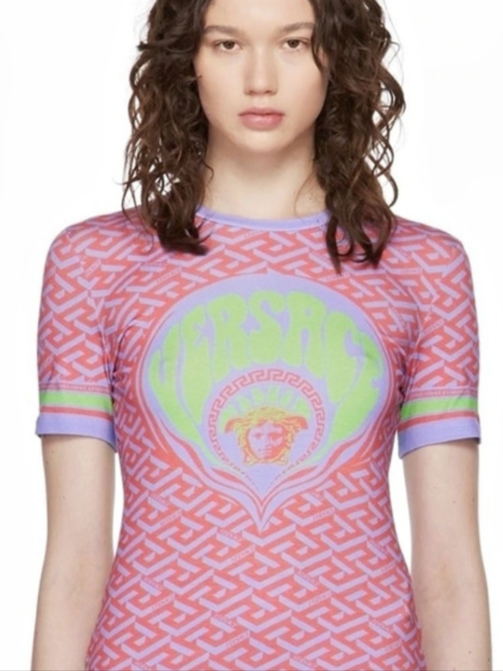 Versace Psychedelic Medusa Graphic T-Shirt Pink & Purple